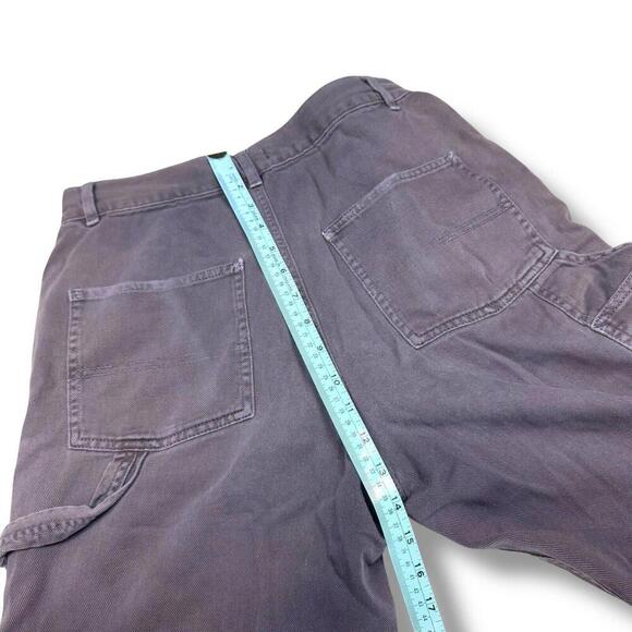 Garage Wmns Carpenter Pants Size 5 Brown Cotton Workwear Relaxe Faded High Waist - Picture 9 of 10